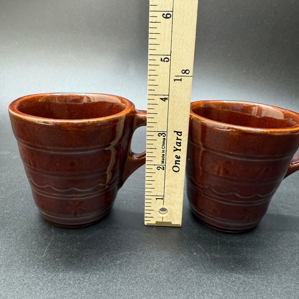 Vintage Marcrest Daisy Dot Pattern USA Stoneware Coffee Mug Solid Heavy 50s 60s - Picture 16 of 16